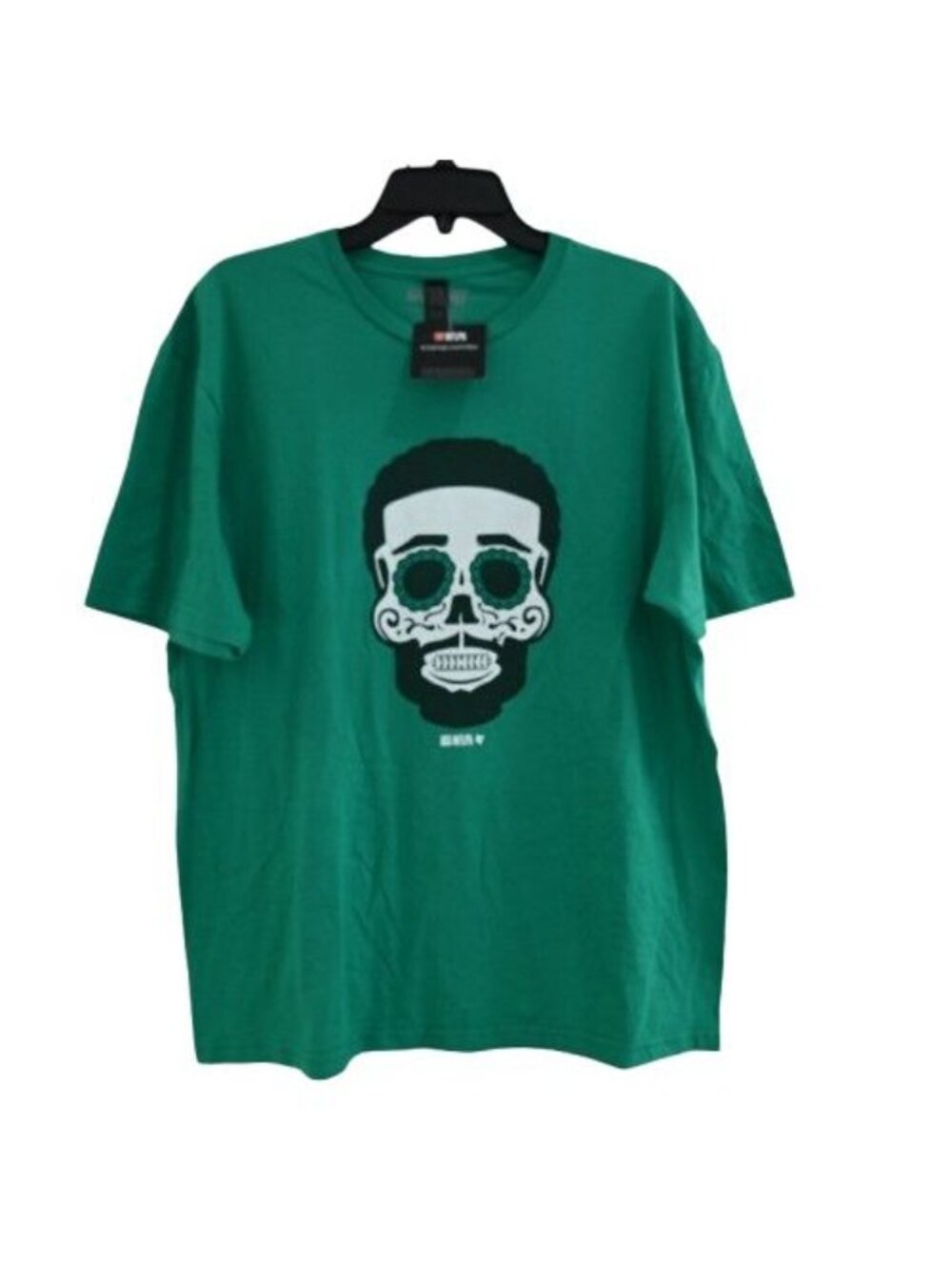NEW Breaking T Men's Darius Slay Sugar Skull Short Sleeve T-Shirt Green Size L